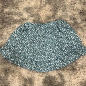 Women's Size 1X SHEIN Curve Blue Floral Tiered Ruffle Skirt Elastic Waist 💙